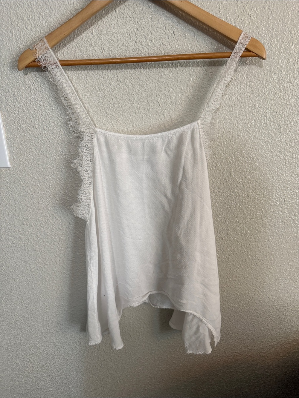 Free People White Lace-Trim Camisole